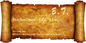 Bucheimer Tália névjegykártya